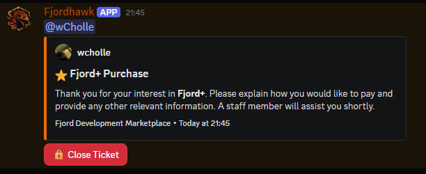 Ticket Starter Message
