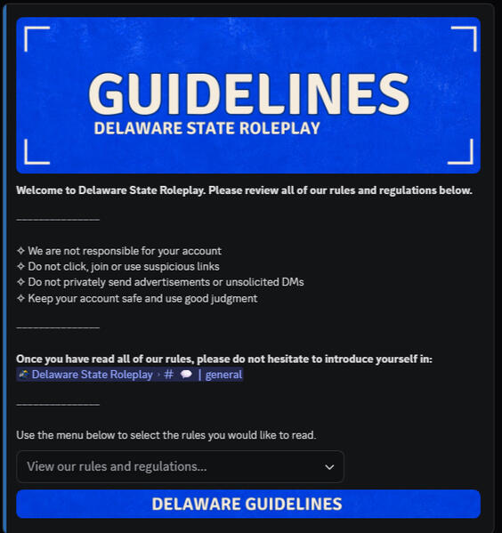 Guidelines & Select menu